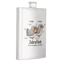 Zebra Finch Statistics Stainless Steel Flask