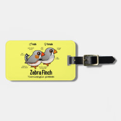 Zebra Finch Statistics Small Luggage Tag with leather strap