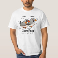 Zebra Finch Statistics Men's Crew Value T-Shirt