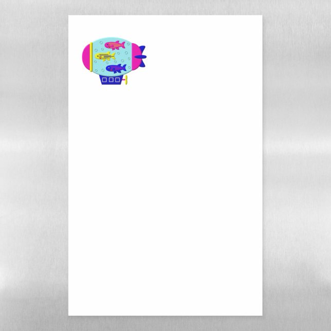 Zebra Fish in a Zeppelin Magnetic Dry Erase Sheet (Vertical)