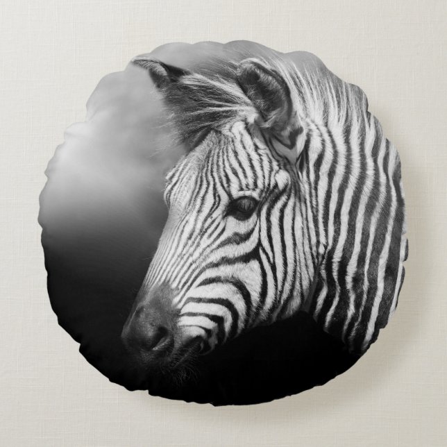 Zebra Foal Round Pillow (Front)