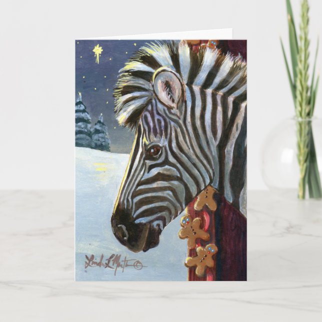 Zebra For Christmas Holiday Card (Front)