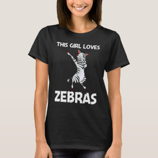 Zebra For Girls Kids African Zoo Animal 1 T-Shirt