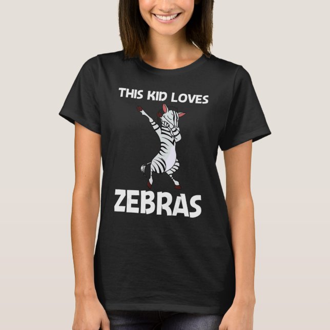 Zebra For Kids Boys African Zoo Animal T-Shirt (Front)