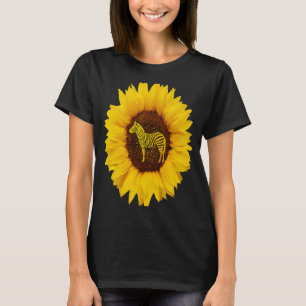 Zebra For Women Men Donkey Horse Animal Sunflower T-Shirt