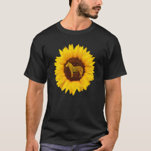 Zebra  For Women Men Donkey Horse Animal Sunflower T-Shirt