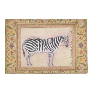 Zebra, from the 'Minto Album', 1621 (gouache on pa Placemat