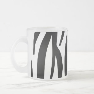 Zebra Frosted Glass Coffee Mug