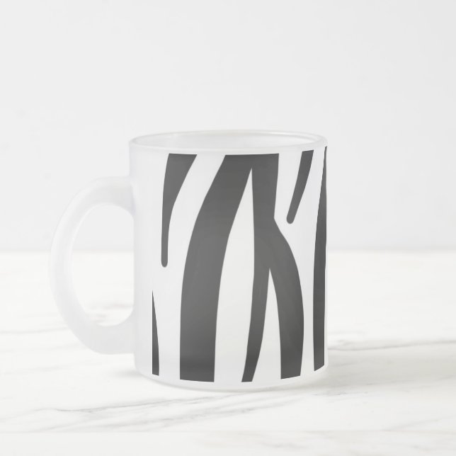 Zebra Frosted Glass Coffee Mug (Left)