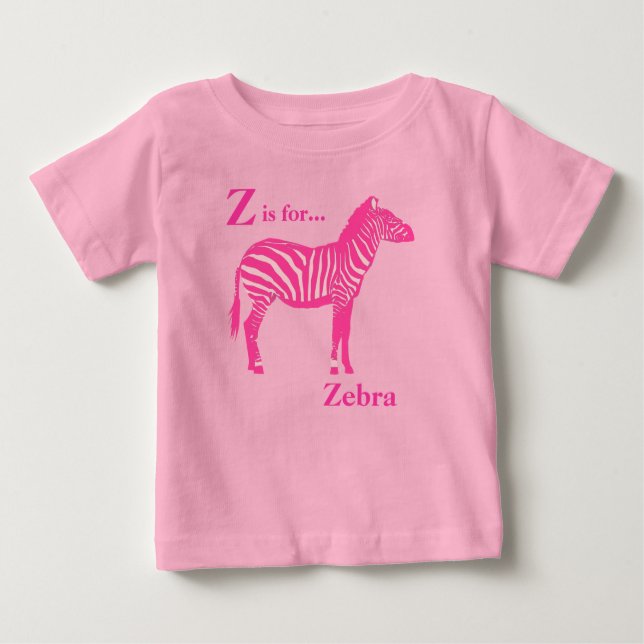 Zebra - Fuchsia and light pink Baby T-Shirt (Front)