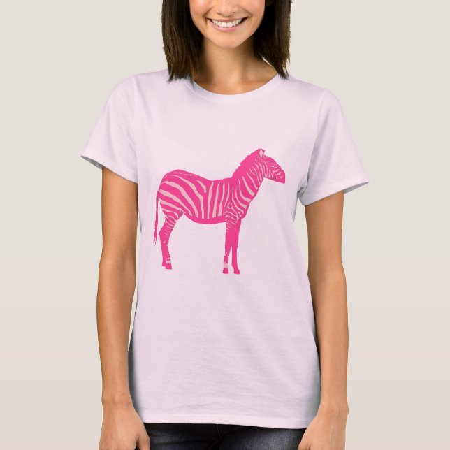 Zebra - Fuchsia and light pink T-Shirt (Front)