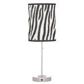 Zebra Fur Black & White Stripes Realistic Animal Table Lamp (Back)