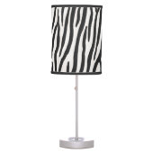 Zebra Fur Black & White Stripes Realistic Animal Table Lamp (Front)