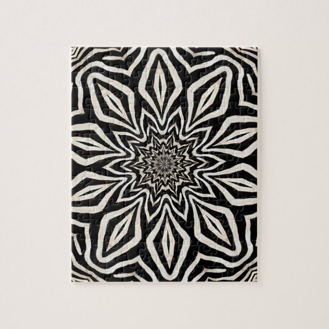 Zebra Fur Kaleidoscope Abstract Jigsaw Puzzle (Vertical)