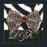 ZEBRA FUR,LEOPARD SKIN BOW ,BLACK DAMASK MONOGRAM INVITATION<br><div class="desc">Elegant , classy, Art Nouveau floral damask with a vibrant 3D red ruby gem stone, easily customizable with your text and initials as a wedding ceremony, nuptial announcement , sweet 16 , place card , save-the-date , thank you , baby showers, bridal showers, quinceanera birthday parties, Bat Mitzvah, romantic engagement...</div>