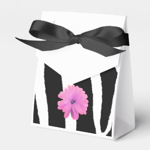Zebra Fur Pattern with Flower Favor Boxes