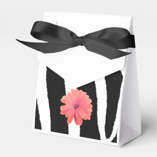 Zebra Fur Pattern with Flower Favor Boxes
