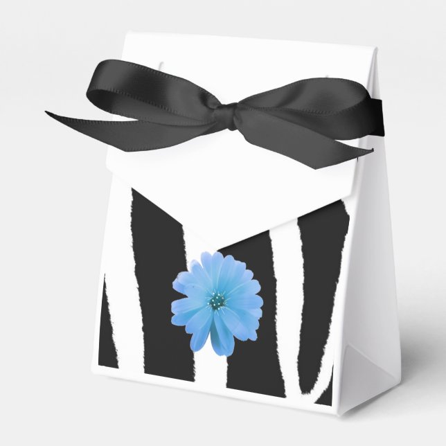 Zebra Fur Pattern with Flower Favor Boxes (Front Side)
