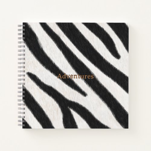 Zebra Fur Realistic Animal Print Personalized Notebook