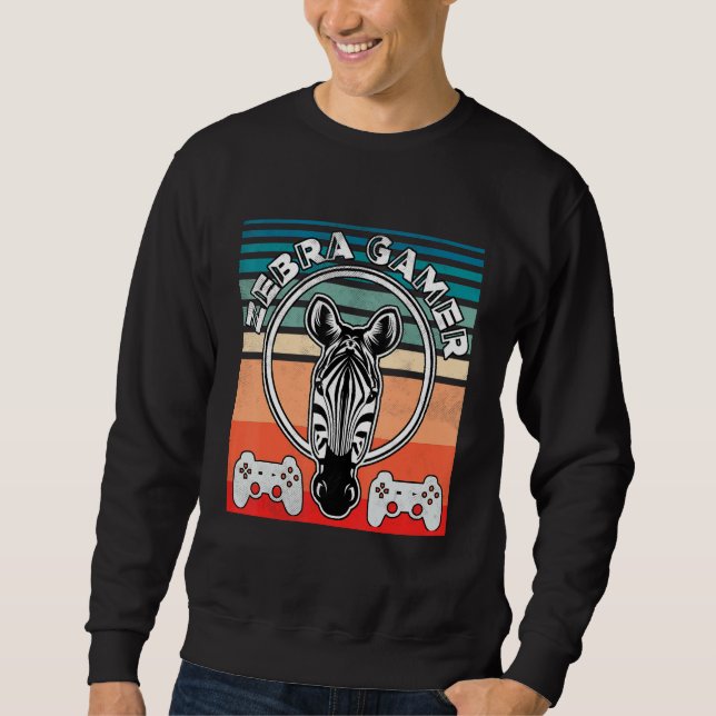 Zebra Gamer Can't Hear You I'm Gaming Zebra Gamer  Sweatshirt (Front)