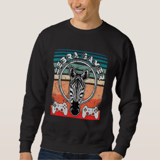 Zebra Gamer Can't Hear You I'm Gaming Zebra Gamer Sweatshirt