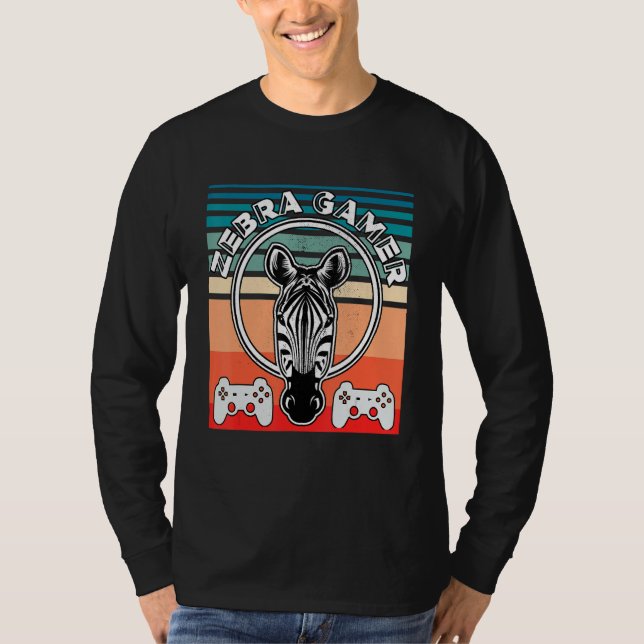 Zebra Gamer Can't Hear You I'm Gaming Zebra Gamer  T-Shirt (Front)