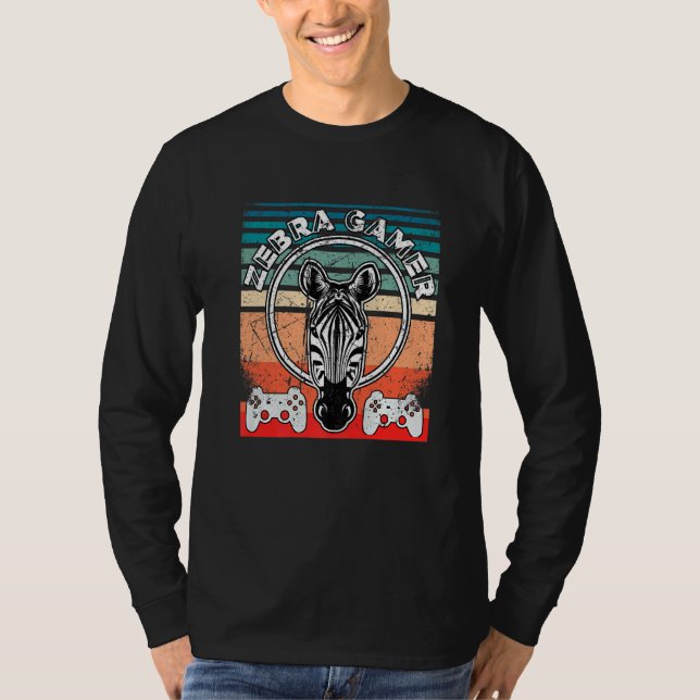 Zebra Gamer Can't Hear You I'm Gaming Zebra Gamer  T-Shirt (Front)