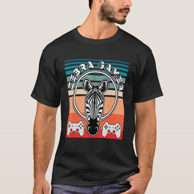 Zebra Gamer Can't Hear You I'm Gaming Zebra Gamer  T-Shirt (Front)