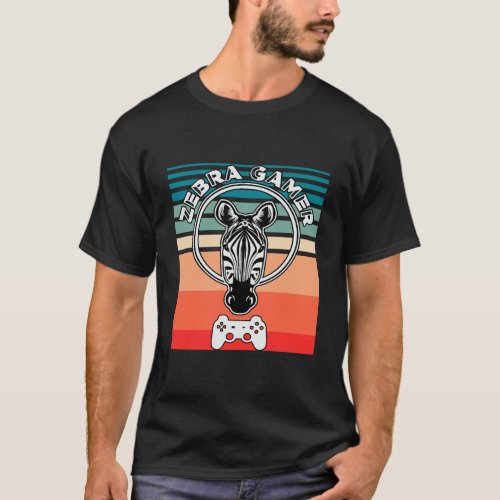 Zebra Gamer Controller Graphic Design For Gamer Ki T_Shirt