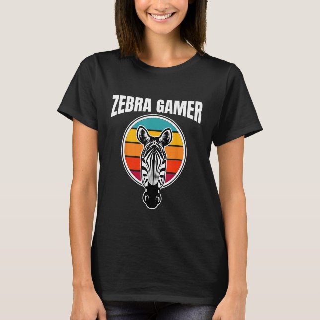 Zebra Gamer Graphic Design For Gamer Kids T-Shirt (Front)