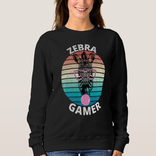 Zebra Gamer Graphic For Gamer Kids Men & Women  Sweatshirt (Front)