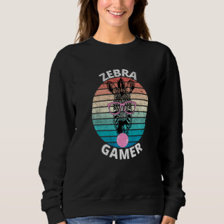 Zebra Gamer Graphic For Gamer Kids Men & Women Sweatshirt