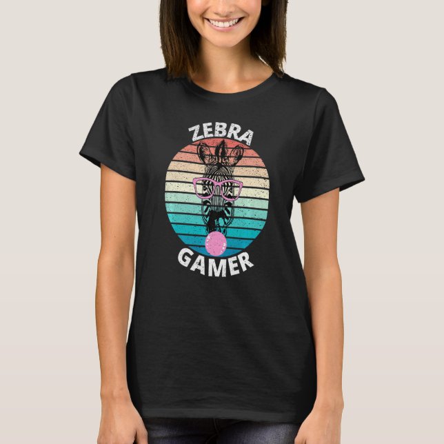 Zebra Gamer Graphic For Gamer Kids Men & Women  T-Shirt (Front)