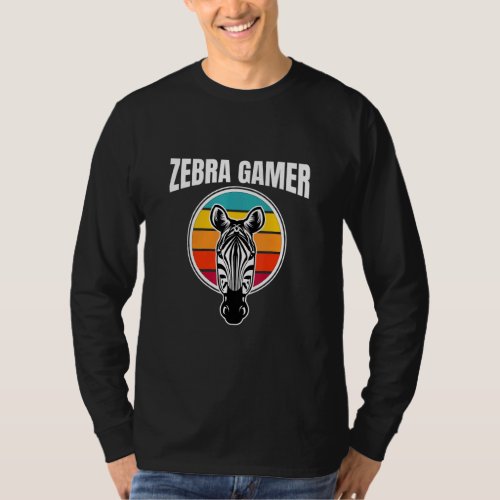 Zebra Gamer Graphic  For Gamer Kids  T_Shirt