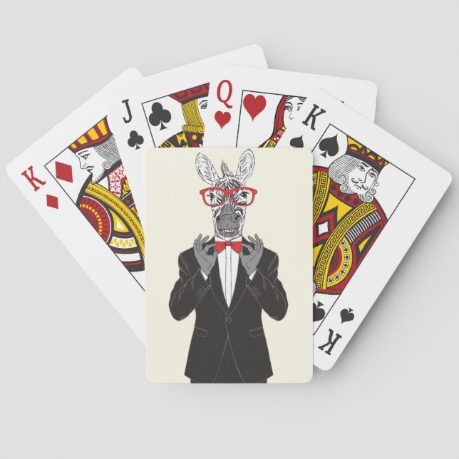 Zebra Gentleman Poker Cards (Back)