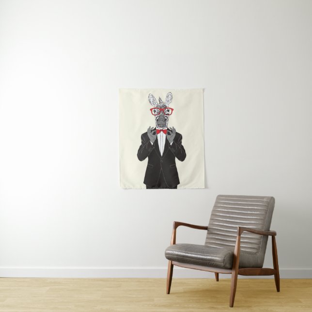 Zebra Gentleman Tapestry (In Situ)