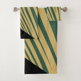 Zebra geometrical cyan,black & beige bath towel set