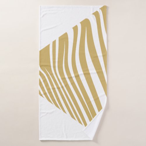 Zebra geometrical white  beige bath towel set