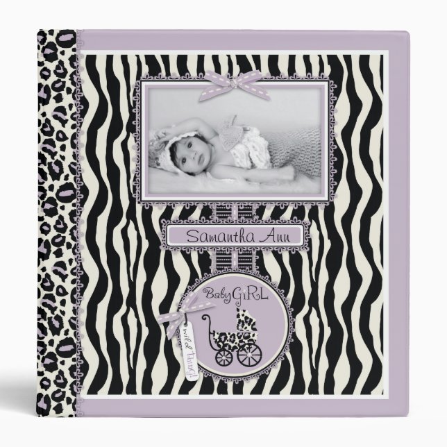 Zebra Girl 1.5 in Photo Album 3 Ring Binder (Front)