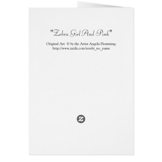 Zebra Girl And Pink Stripes (Back)