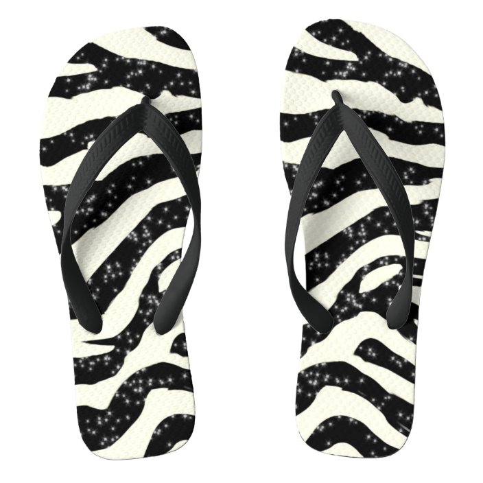 zebra print flip flops