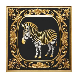 Zebra gold and black ornamental frame