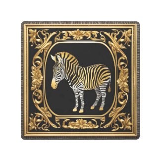 Zebra gold and black ornamental frame