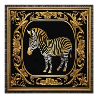 Zebra gold and black ornamental frame