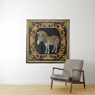 Zebra gold and black ornamental frame