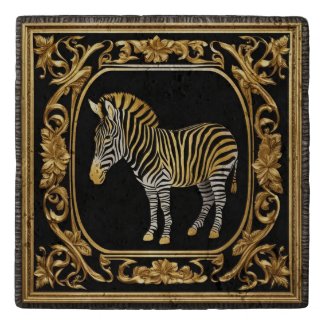 Zebra gold and black ornamental frame