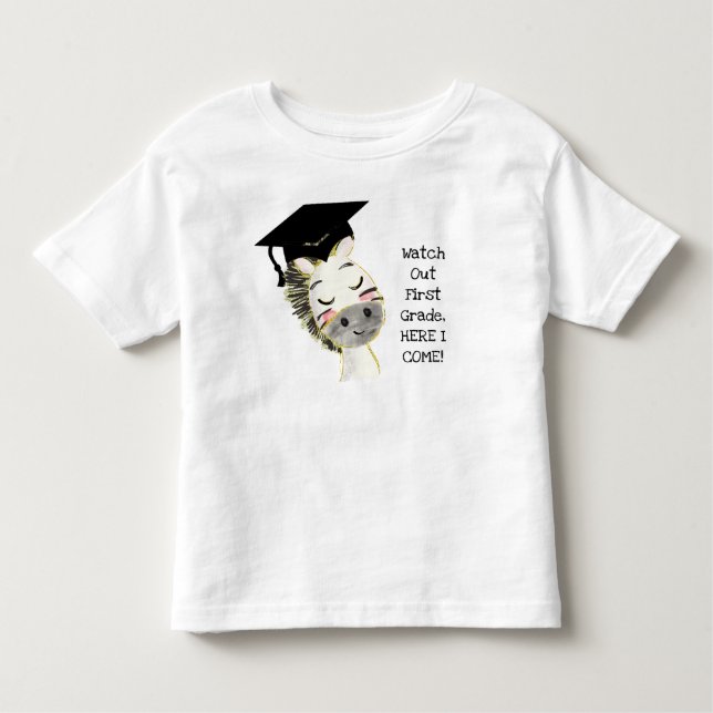Zebra Graduate, Here I Come Jersey T-Shirt (Front)