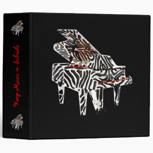Zebra Grand Piano ~ Binder 2"