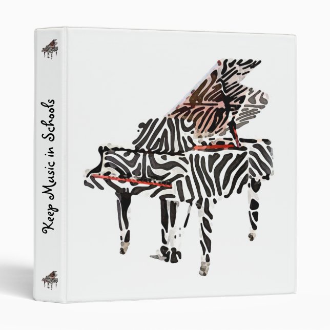 Zebra Grand Piano ~ Binder / Photo Album (Front/Spine)