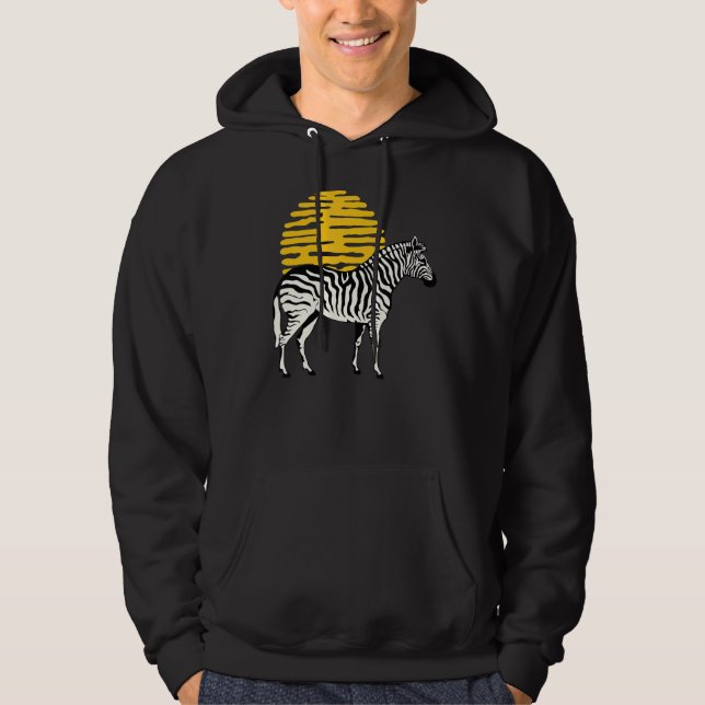 Zebra Graphic Cute Print Love Nature Zebras Wildli Hoodie (Front)
